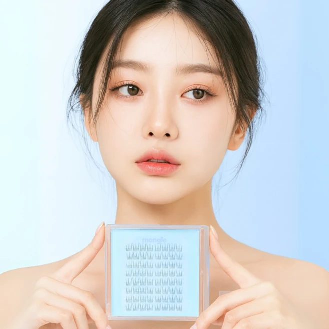 월드뷰티 몽글 퓨어 24시간 떨어지지 않는 자연스러운 노글루 속눈썹 9mm, 1개, 블랙 - 쿠팡