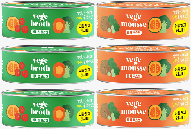 네츄럴코어 센시티브케어 베지 저알러지 강아지캔 80g, 6개, 혼합