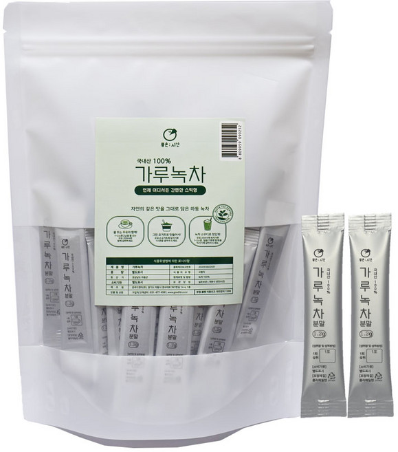 좋은시간 녹차가루 스틱 (녹차잎 100%로 만든 미세 분말), 1개, 30개입, 1.2g