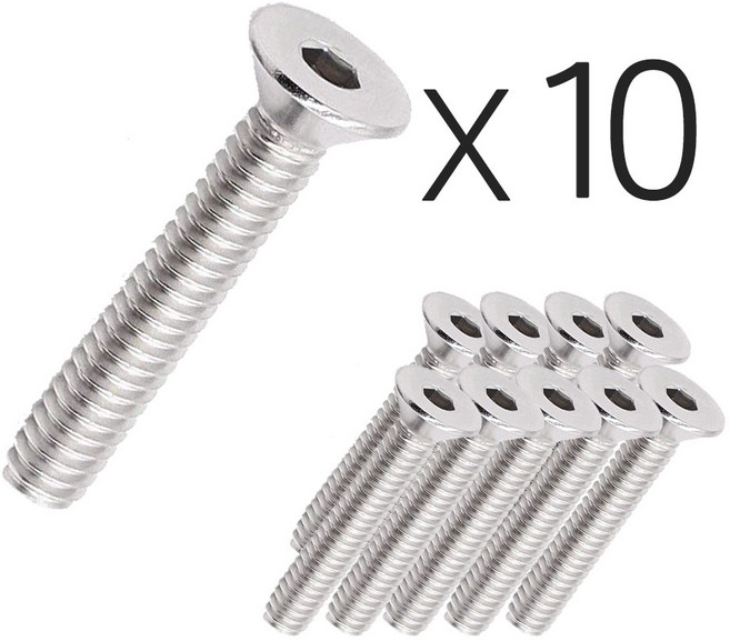 굿나잇몰 접시머리 렌치 볼트 묶음 스텐 육각 규격 M2 M2.5 M3 M4 M5 M6 M8 M10, 스텐 접시머리 렌치볼트 M10(10mm)X60mm, 10개