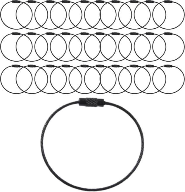 이음모음 와이어 키링 고리, 30개, 블랙