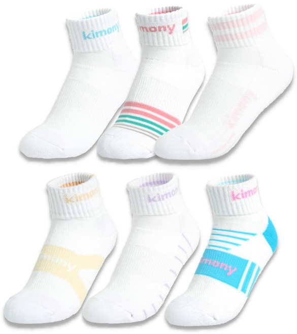 키모니 30수 여성 중목 스포츠양말 KSS501 7족, 혼합7P, 1세트