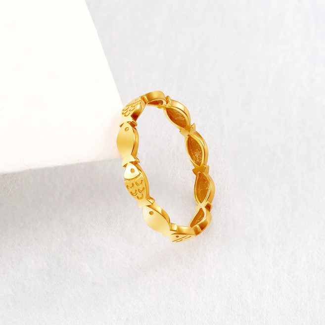 [비쥬팝] 24K 순금 에스델 물고기 반지 30031 (1.88g) 15호이상 (2g)