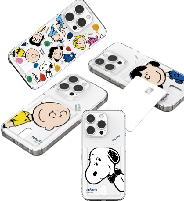 갤럭시버디3(A156) 스누피 친구들 프렌드 클리어 에어쿠션 카드수납 젤리 케이스