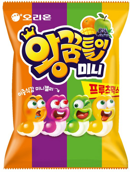 오리온 왕꿈틀이 미니 프루츠믹스, 4개, 75g