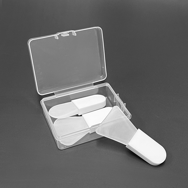 포포라운지 미니 실리콘 팩브러쉬 모델링 팩 도구 화이트 스파츌라 세트, 1개, 3종