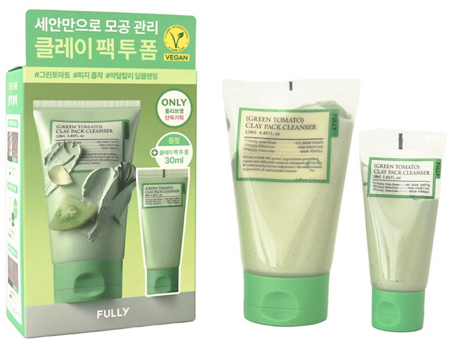 풀리 그린 토마토 클레이 팩 클렌저 120ml+30ml, 1개, 120ml