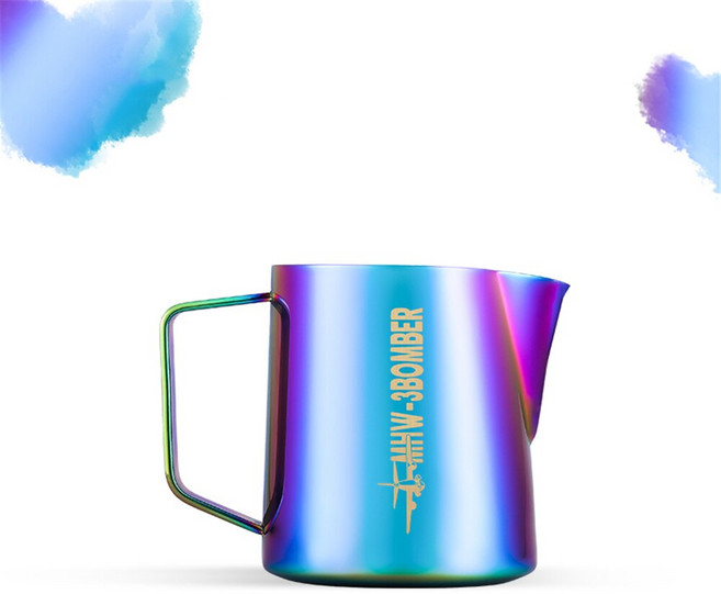 바리스타 용 스테인리스 스틸 에스프레소 커피 우유 거품기 400/500/600/700ml 플라워 컵, 01 라이트 그레이_04 700ml, 700ml, 1개