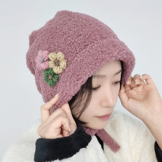 뽀송햇 겨울 엄마 중년 모자 비니 두건