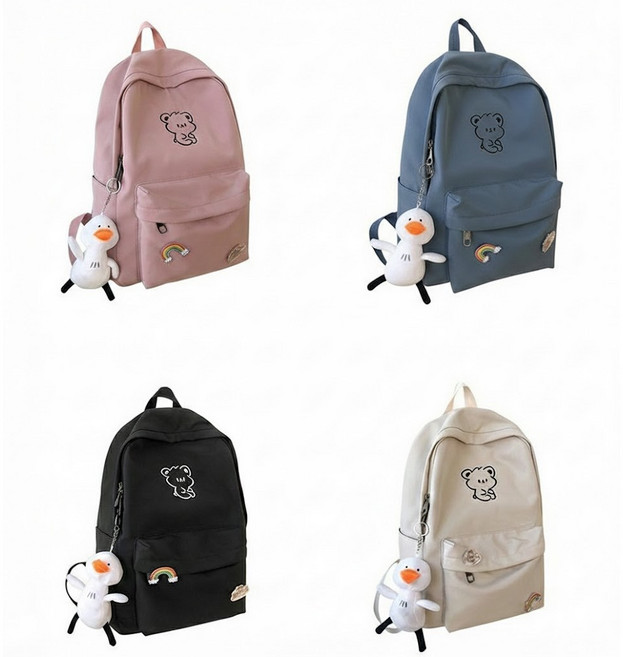 엘쏘 새학기 캐릭터 백팩 + 오리 키링 + 뱃지 2p 세트