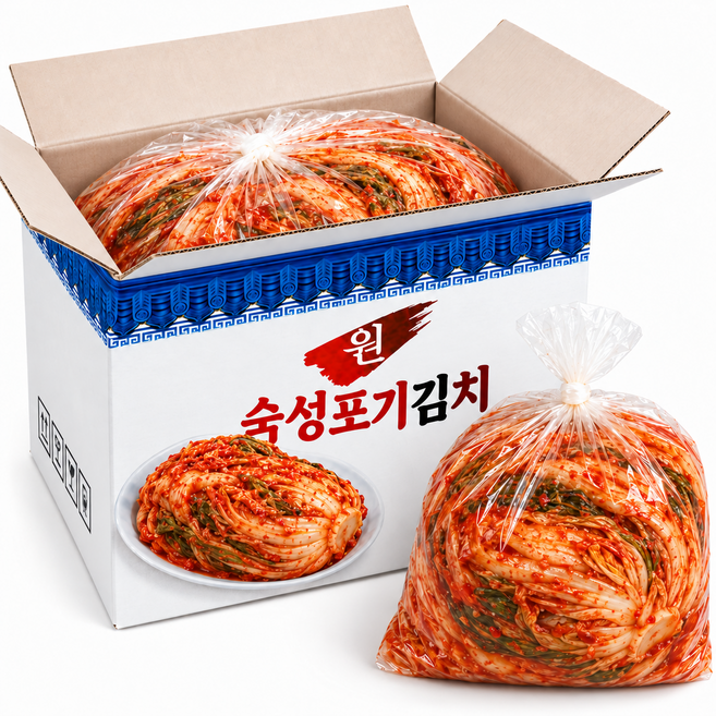 원김치 잘 익은 숙성포기김치 식당용 업소용 대용량 가성비 요리용, 10kg, 1개