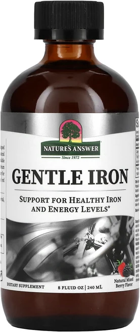 Nature's Answer 순한 철분 천연 믹스 베리 맛 240ml(8fl oz), 1개, 240ml - 쿠팡