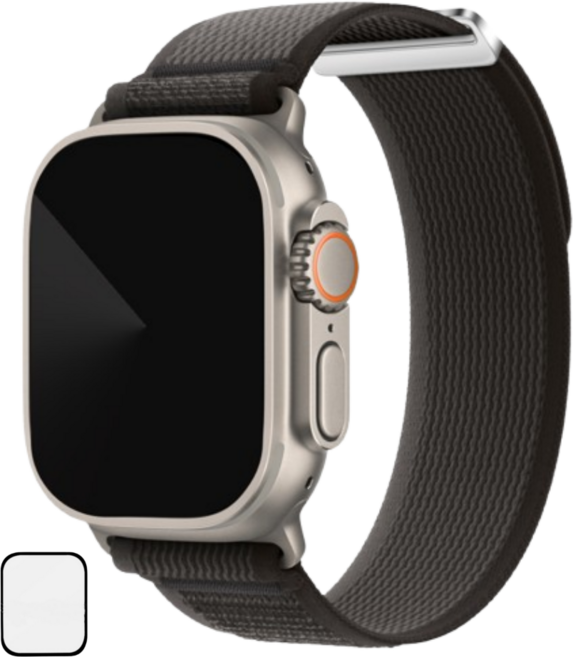 NUBASE 애플워치 9 호환 스포츠루프 울트라스트랩 트레일루프, 블랙오렌지, 1개