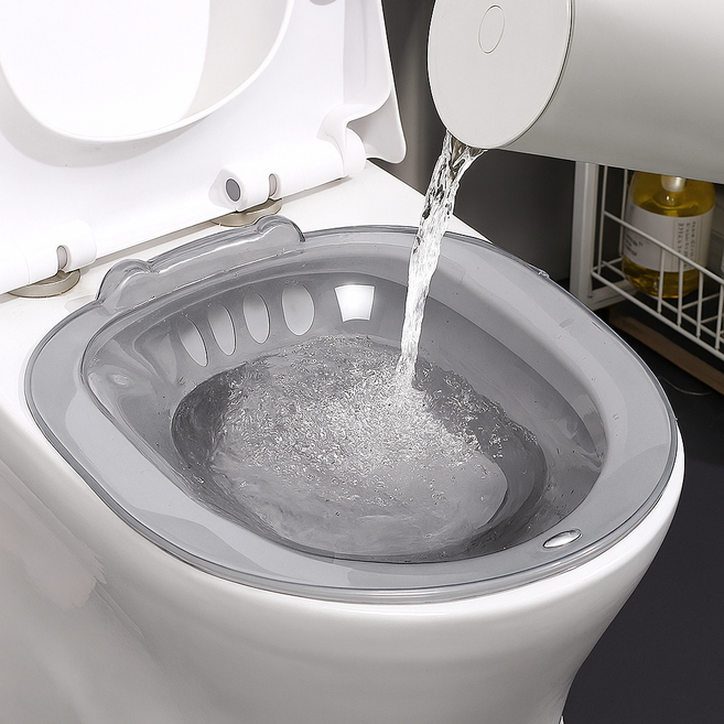 ErrifY 가정용 좌욕기 치질 변비 케어, 투명그레이, 1개