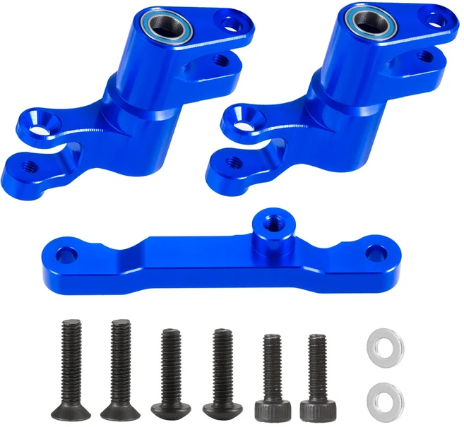 Traxxas 1/16 Mini 2S RC 자동차 업그레이드 부품 용 AXSPEED 알루미늄 합금 스티어링 어셈블리 키트, 02 파란색