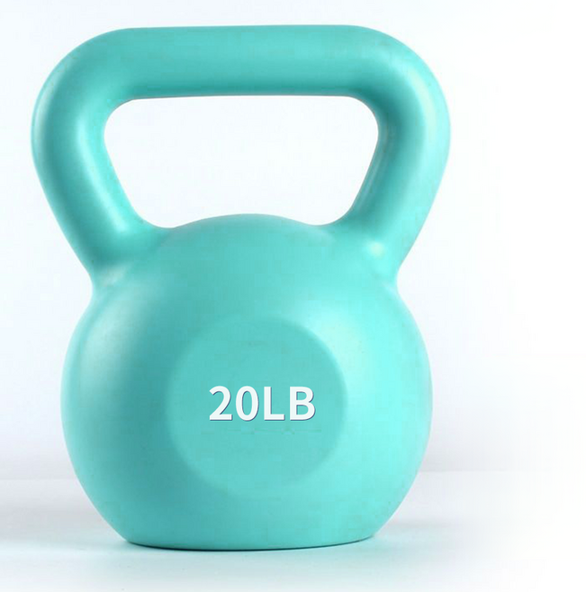 健身壺鈴 核心訓練 重量訓練 競技壺鈴, 1個, 青色20LB（約9.1公斤）, 青色