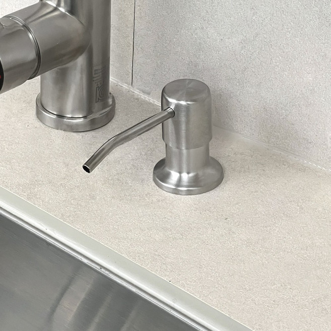 에브리윅 주방 싱크대 매립 세제통 대용량 무광 스텐 510ml, 1개, 실버