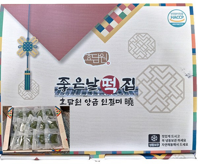 효담원 강화사자발약쑥인절미 개별포장 굳지않는떡 국내산쌀 아침식사대용, 60g, 15개