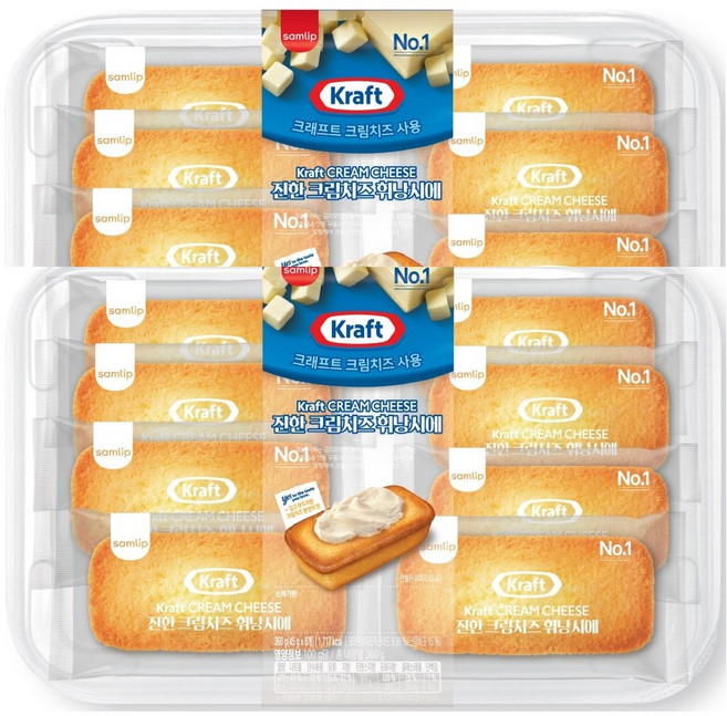 [무료배송]삼립 진한 크림치즈 휘낭시에 360g, 2개