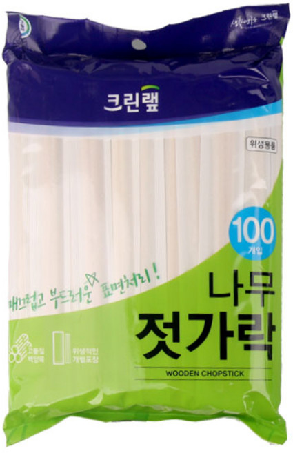 크린랩 이나우스 나무젓가락, 100개입, 2개