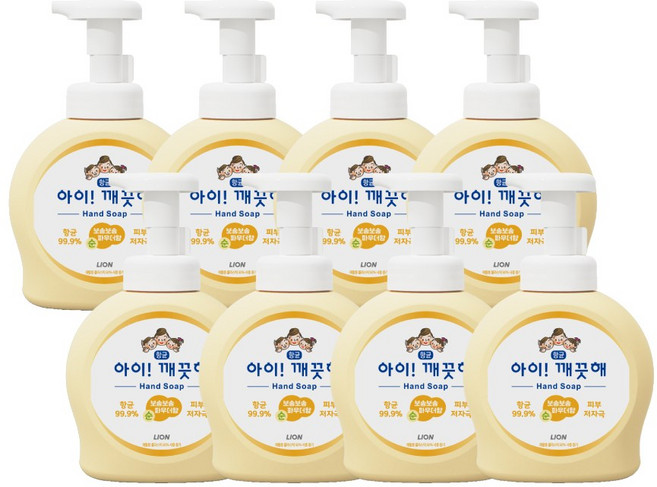 아이깨끗해 항균 폼 핸드 솝 파우더향, 490ml, 8개
