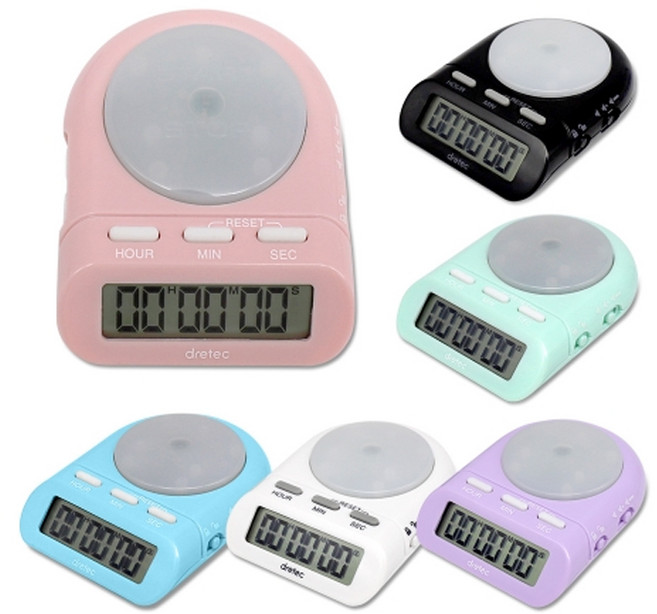 드레텍 디지털 타이머 T-186 (블랙/화이트/민트/핑크/퍼플/블루) / 초시계, 블랙, 1개, 블랙