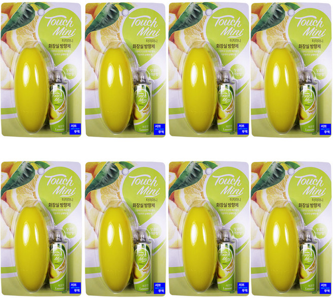 서브무역 터치미니 화장실 방향제 탈취제 변기 향기 터치필 레몬향(세트), 13ml, 8개, 상큼레몬