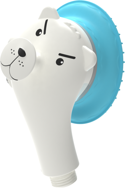 제이더블유 반려동물 흰둥이 캐릭터 힐링 샤워 헤드, 혼합색상, 1개