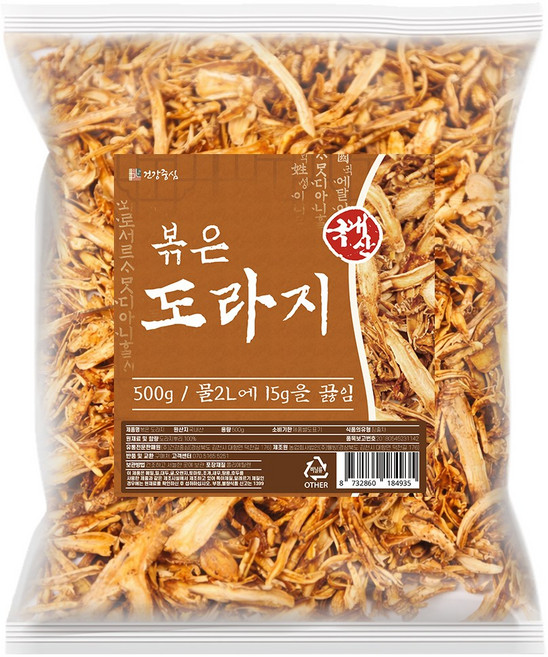 건강중심 국산 볶은 도라지 차, 1개, 500g