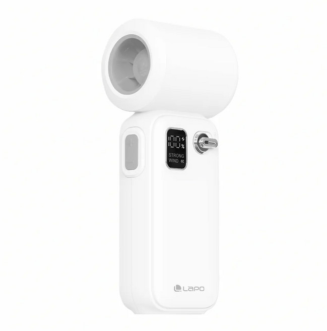 LAPO 迷你渦輪隨身風扇LF-02 送同色手繩 四段風速 USB-C充電 原廠授權1年保固, 白色, LF-02