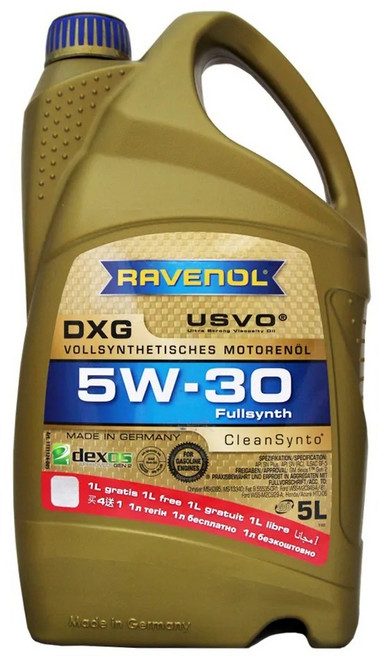 易油網 RAVENOL DXG 5W30 全合成機油 GF-5 SN FO 5L 超值大容量, 1個
