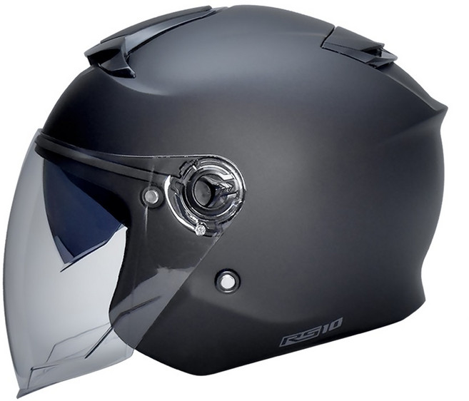 오토바이헬멧 RS10 스탠다드 초경량 스쿠터 오픈페이스 헬멧 1050g(바라클라바), 무광블랙, XL