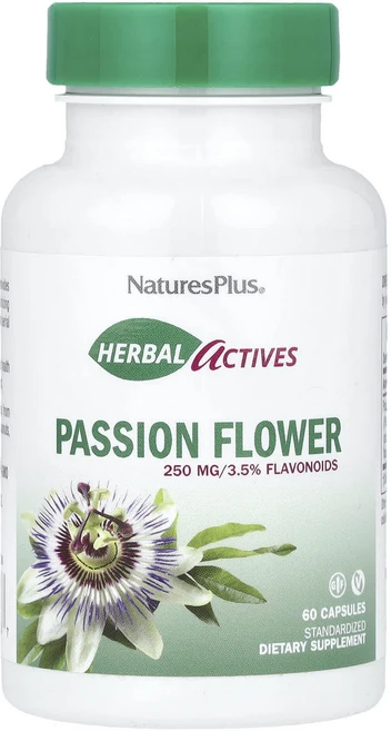 NaturesPlus 허브 액티브 패션 플라워 250 mg 60 베지캡, NaturesPlus허브액티브패션플라워250mg60베지, 1개, 60정 - 쿠팡