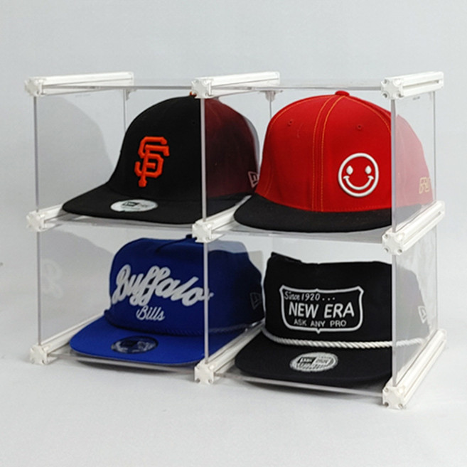 엠블럭 모자진열대 모자정리대 골프모자 캡모자 야구모자 뉴에라 스냅백 모자보관함 모자수납장 모자케이스, 1개