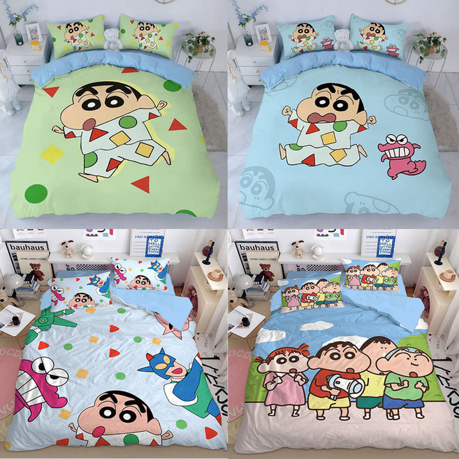 짱구이불세트 매트커버 싱글/슈퍼싱글/더블/퀸/킹 사계절침대커버, 그림4