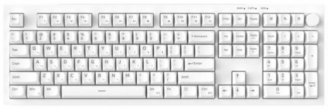 4FACT 유선 키보드 포팩트 QN108 멤브레인 화이트, 4FACT 유선 키보드, 포팩트 QN108 멤브레인 화