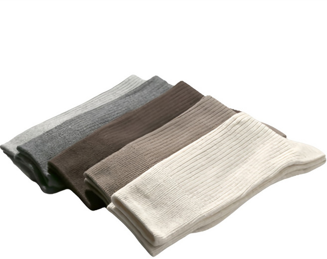 슈퍼베이직 남성용 1718 신사 골지 양말 네추럴 5종 세트