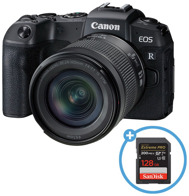 캐논코리아 정품 EOS RP 24-105mm 4-7.1 IS STM KIT + 샌디스크 익스트림 프로 SDXC 128GB