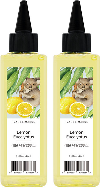 향기마을 리필오일, 2개, 120ml, 레몬유칼립투스