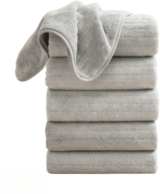 Ahomeone 먼지없는 수건 부드러운 코랄플리스 세면타월 고급수건 100g, 5개, 그레이