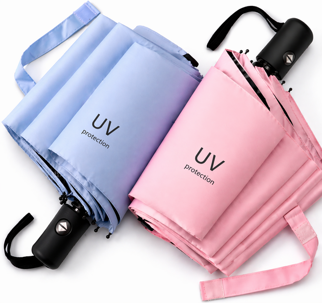 BlueMM 감성 무드 1+1 3단자동우산 자외선차단 접이식우산 자동우산