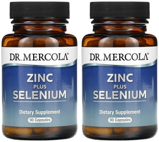 Dr Mercola 아연 플러스 셀레늄 90정 2병 셀렌 효모 세레늄 임산부, 2개 - 쿠팡