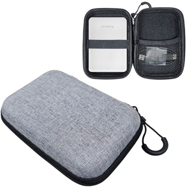 호환 삼성전자 외장하드 케이스 파우치 J3 Portable 가방, 그레이 외장하드 파우치, 1개, 그레이 외장하드 파우치