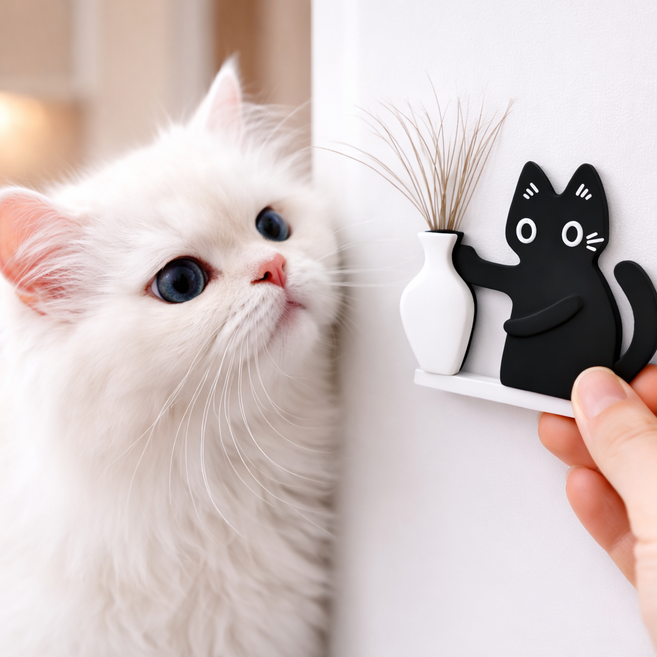 바른스튜디오 고양이 수염 보관 냉장고 자석, 검정