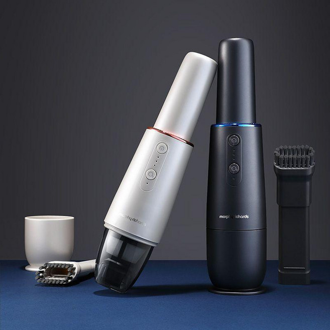 무선 자동차 진공 자동차용 휴대용 미니 청소기 흡입력 강력, 코코넛밀크화이트