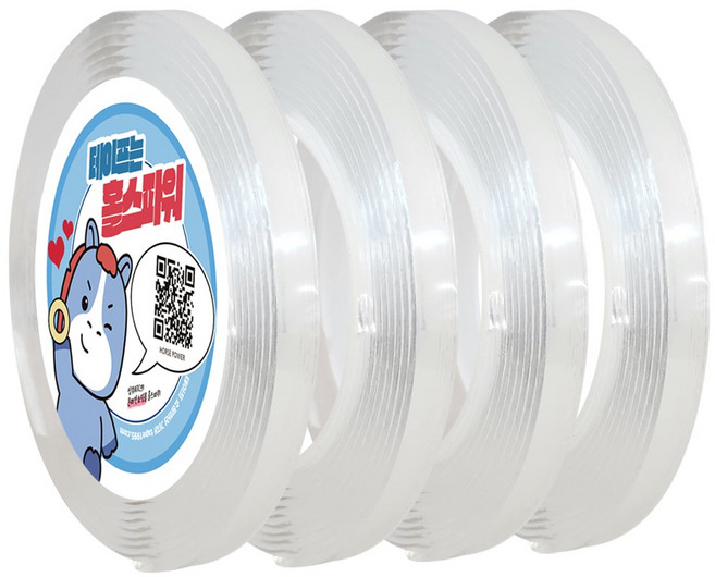 HSPW 자국없는 초강력 투명겔 양면테이프 2T 10mm, 4개