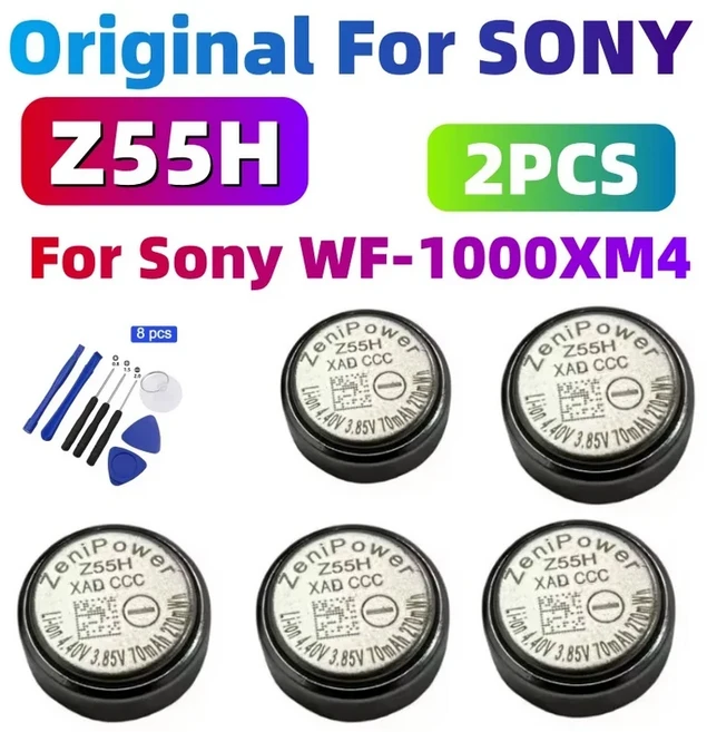 2Pcs Z55 Z32 배터리 소니 WF-1000XM3M4M5 ZeniPow LinkBuds S WFLS900NB er + 도구, 1개, 02 Z55H-2PCS