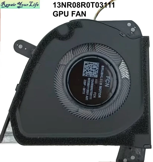 Asus ROG Zephyrus M16 GU603 ZW 노트북 쿨러 팬용 CPU GPU 냉각 팬 13NR08R0T02111, 03 GPU FAN 03111