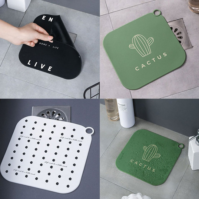 제이와이홀딩스 하수구 커버 냄새차단 배수구 덮개 실리콘 매트, 1개