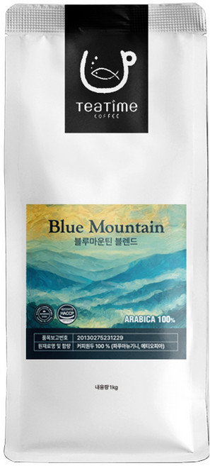 티타임커피 1kg 블루마운틴 블렌드 원두커피 #아라비카_100%, 1. 홀빈(분쇄안함), 홀빈(분쇄안함), 1개